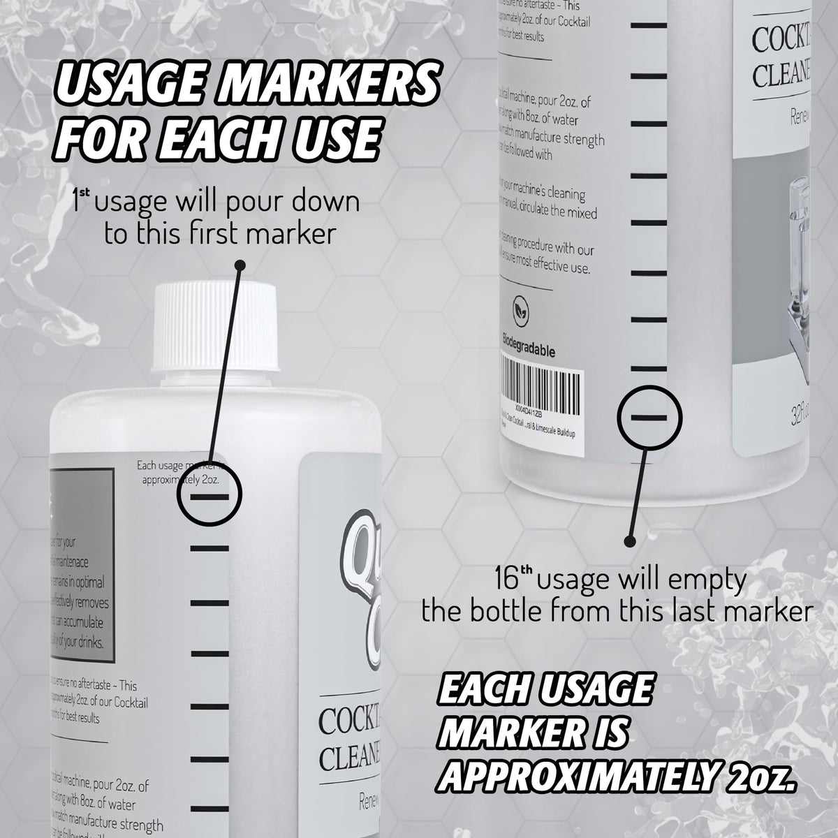 Quick & Clean descaling action shows mineral buildup removal for smoother flow