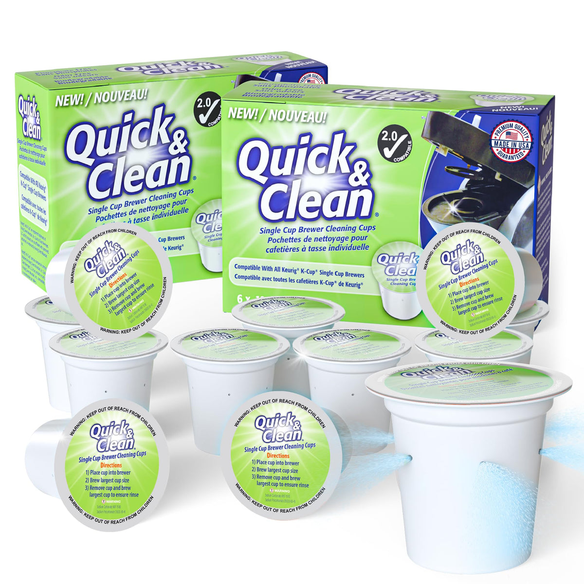 Quick & Clean Keurig pods pack front view for easy maintenance.