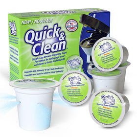Quick & Clean Keurig cleaning pods pack cleans residue to restore flavor.