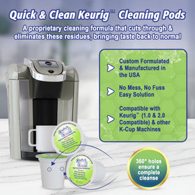 Quick & Clean nozzle and pod chamber cleaning visual for better flavor