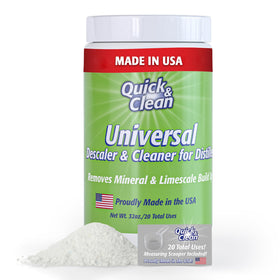 Quick & Clean universal descaler packshot front showing eco-friendly descaler packaging