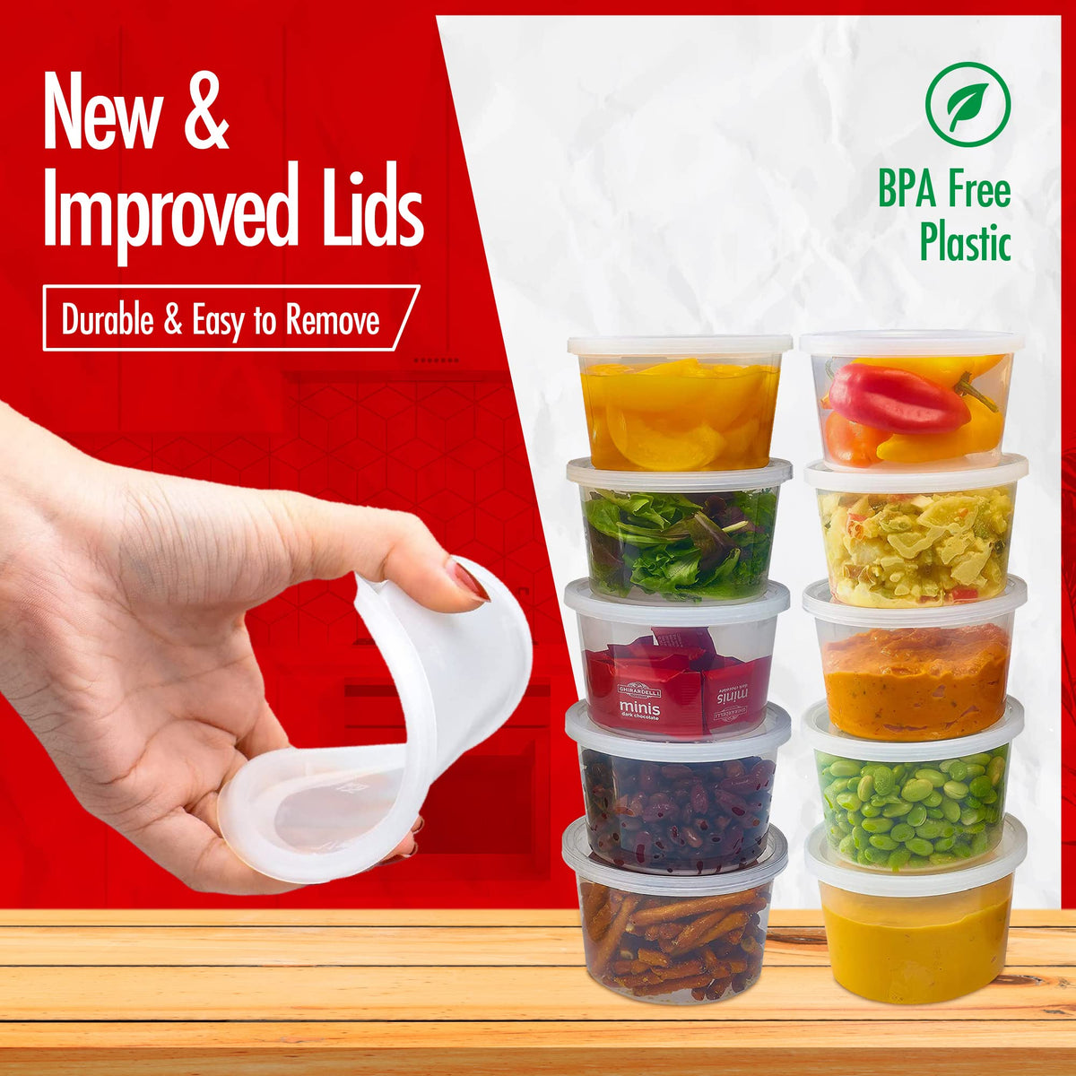 Quiddity Ware 50-pack provide versatile storage for snacks, salads, and meals.