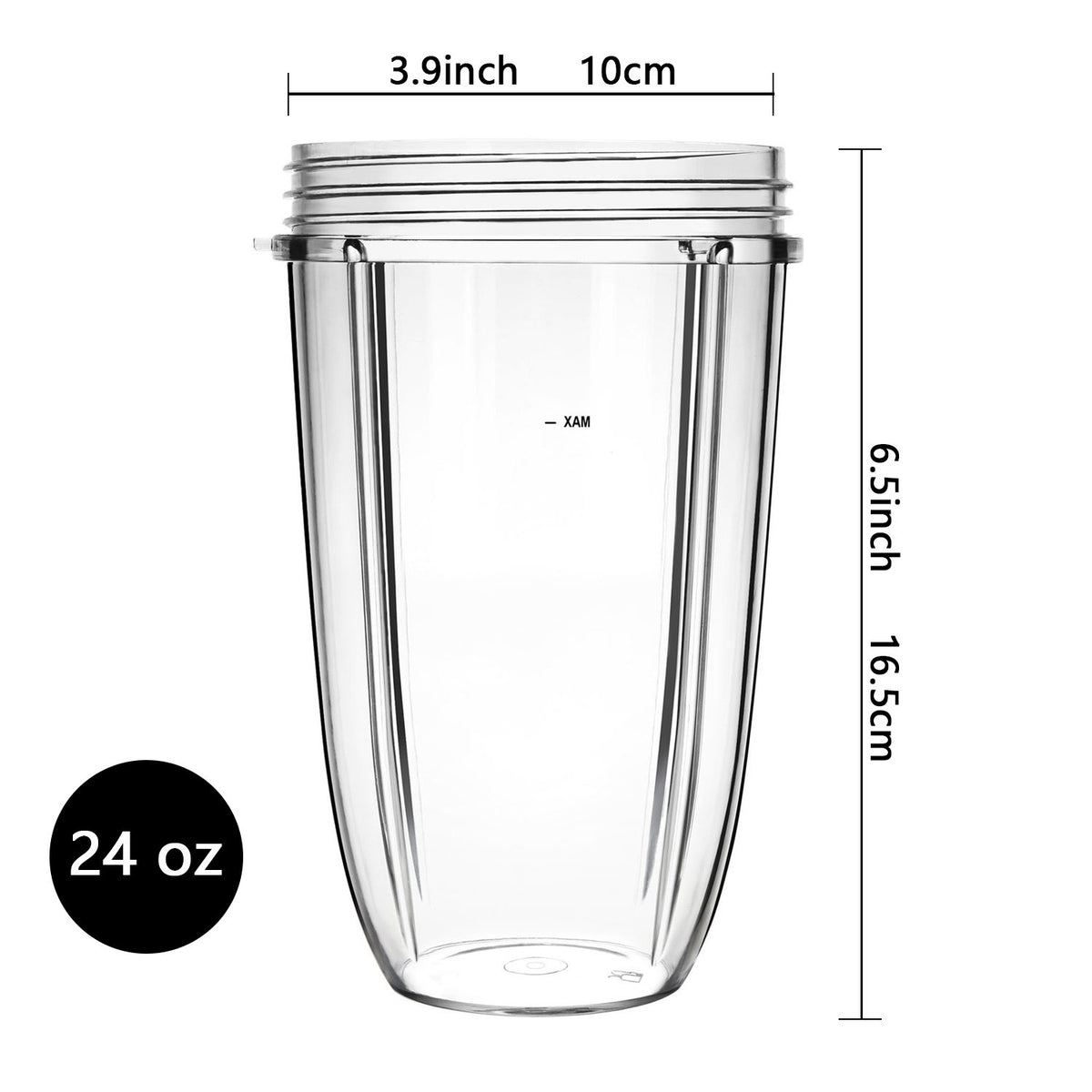 QUIENKITCH 10 x 16.5 cm cup fits standard Nutribullet bases.