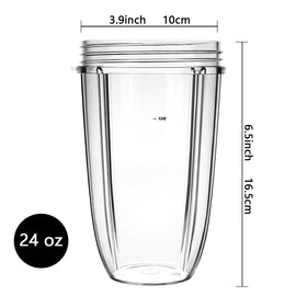 QUIENKITCH 10 x 16.5 cm cup fits standard Nutribullet bases.