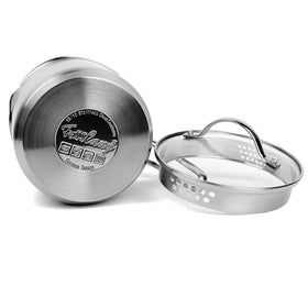 QUIENKITCH glass lid features dual-sided strainer holes for quick draining