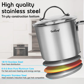QUIENKITCH tri-ply base delivers even heating for sauces and gravies
