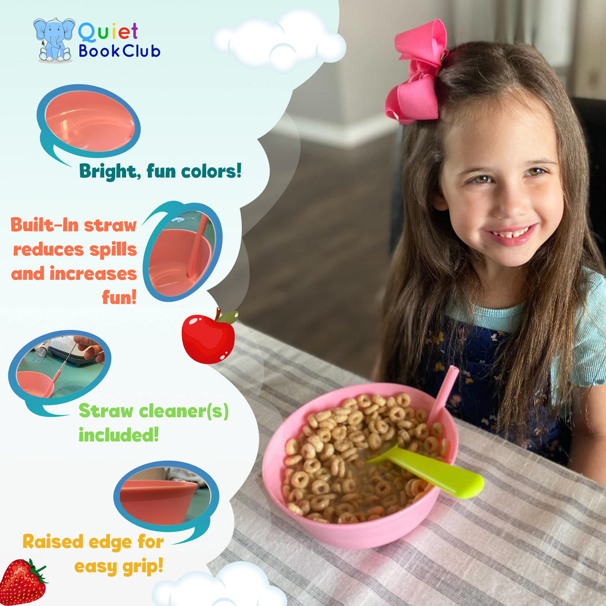 Quiet Book Club bowls are dishwasher safe for quick cleanup after meals