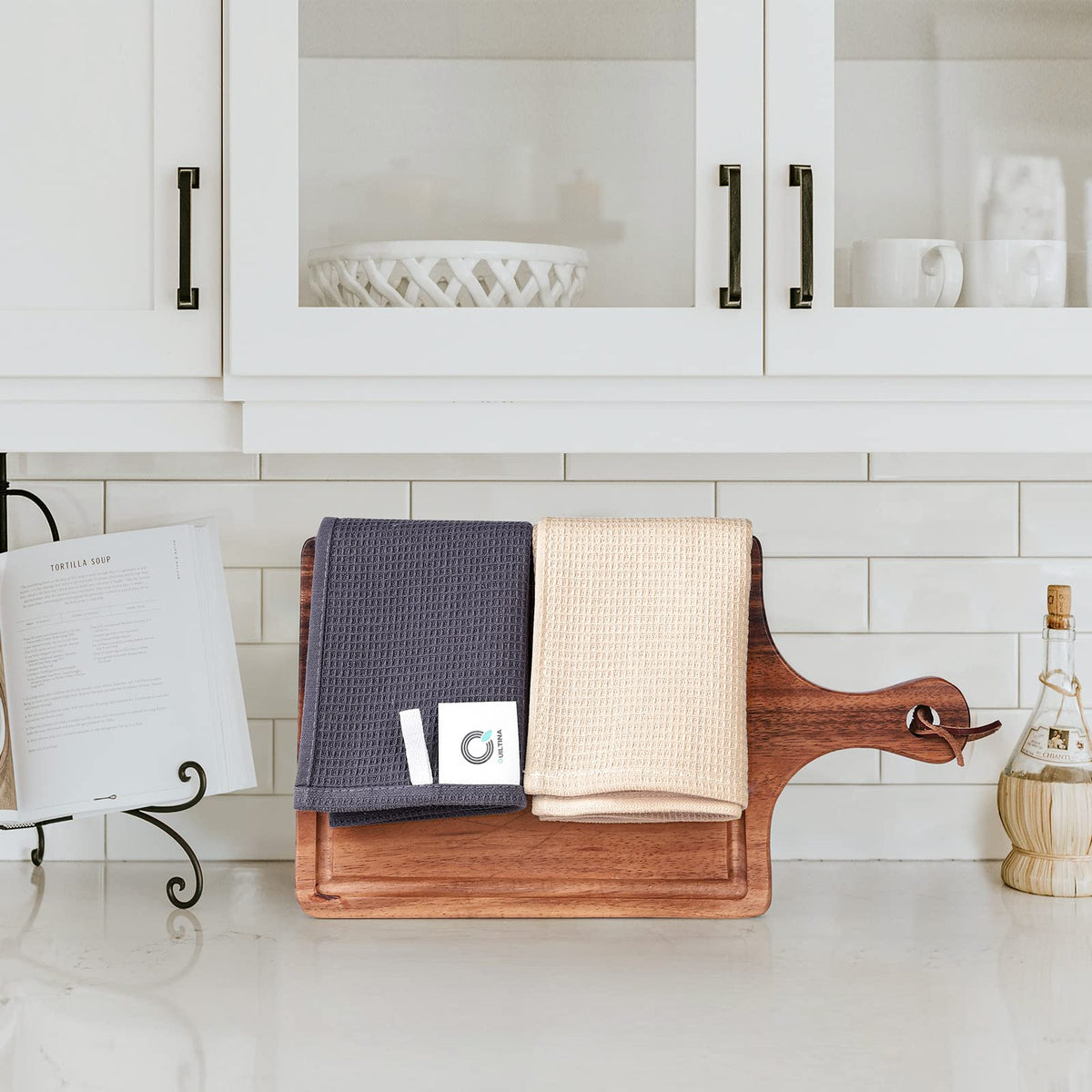 QUILTINA color trio towels ready for everyday kitchen tasks and gifting.
