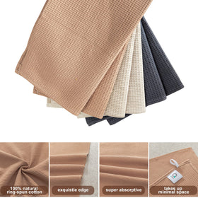 QUILTINA waffle weave close-up highlights soft, highly absorbent drying power.