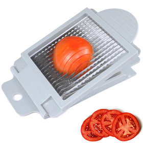 QUJIFETU tomato slicer with durable stainless steel blades for precise, even slices.