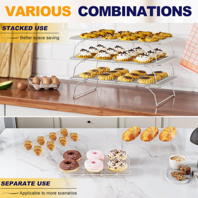 Qukaka 3-tier cooling rack full-batch setup boosts throughput and organization.