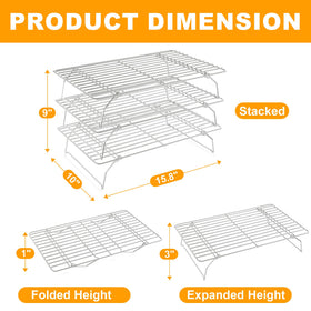 Qukaka 3-tier cooling rack oven-safe supports hot trays during busy batches.