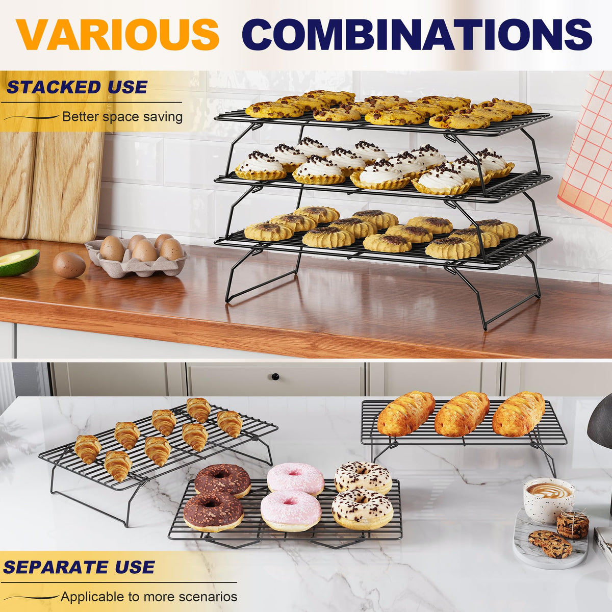 Qukaka dishwasher safe cooling rack cleans quickly after batch baking.