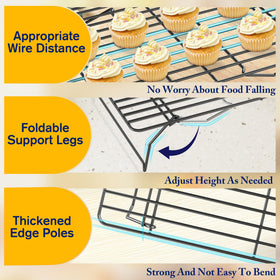 Qukaka heavy duty stainless steel cooling rack provides durable support for bake goods.