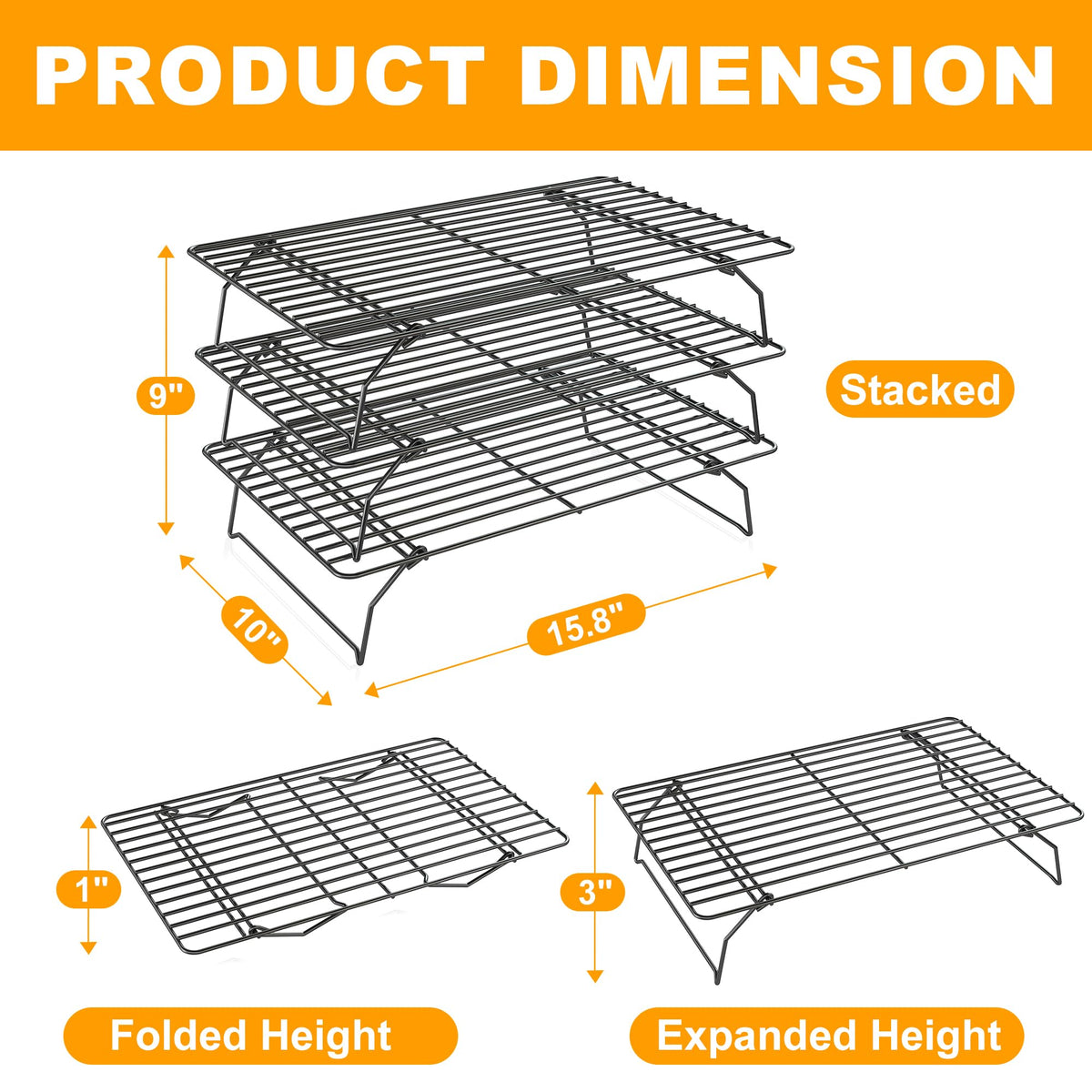 Qukaka oven safe cooling rack withstands up to 575°F for high temp batches.