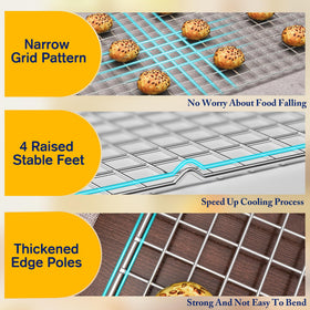 Qukaka oven-safe rack up to 575°F for versatile cooking tasks