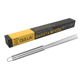 QULLAI stainless steel whisk with ergonomic handle for comfortable use.