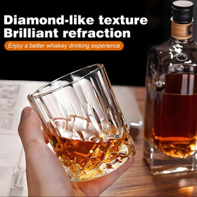 QUMMFA crystal old fashioned glass in hand for stylish serving.