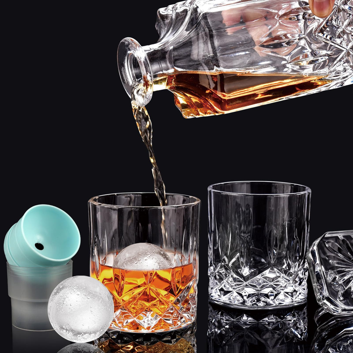 QUMMFA silicone ice molds produce smooth spheres for slow, even chilling.