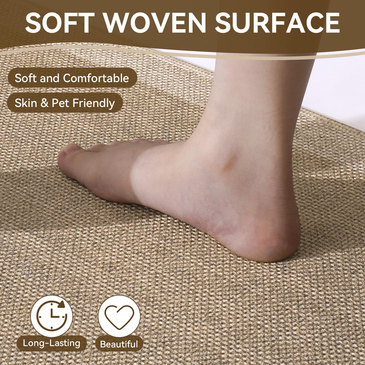 Quqei kitchen mat is easy to clean, maintaining a tidy kitchen area.
