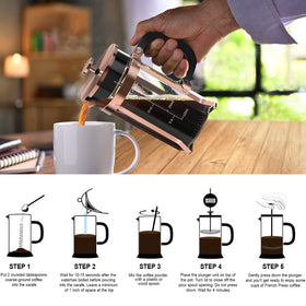 21-ounce capacity serves multiple cups for shared breakfasts and breaks.