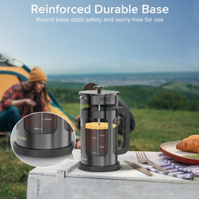 QUQIYSO borosilicate glass beaker shows brew color safely.