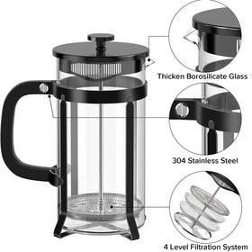 QUQIYSO press creates crema-ready coffee and supports tea or infusions.