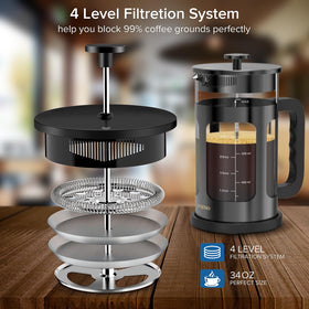 QuqiYSO components are dishwasher safe for easy cleaning after coffee or tea.