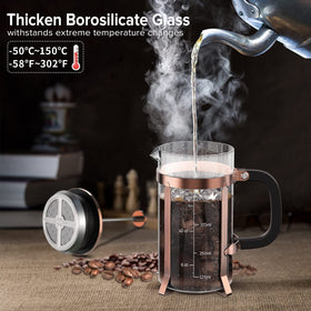 Close-up of QUQIYSO four-filter system delivering cleaner, richer coffee.