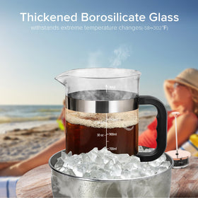 QUQIYSO French Press 304 stainless filter system ensures clean cups