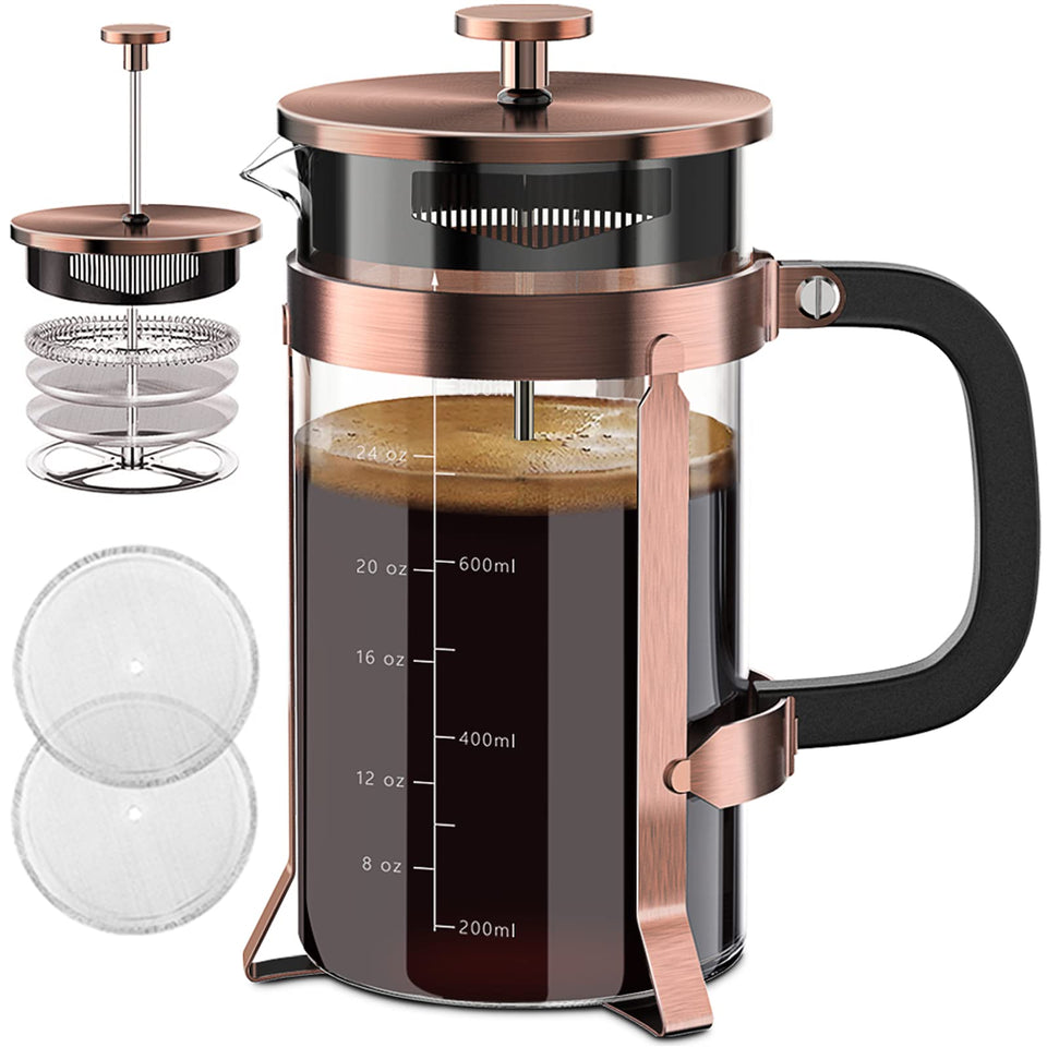 QUQIYSO French Press 34oz showcases premium stainless steel and borosilicate glass for rich, full-bodied coffee.