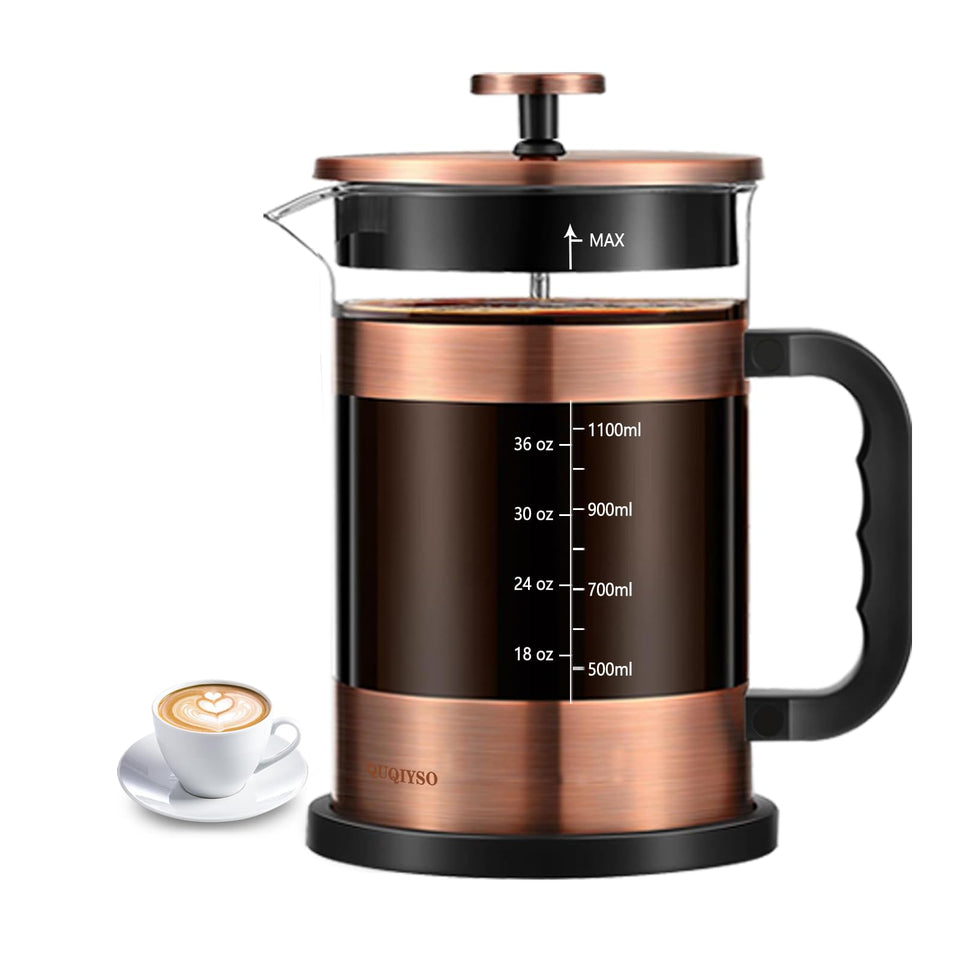 QUQIYSO French Press 51oz with rich crema for a full-bodied brew