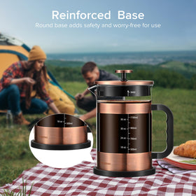 QUQIYSO heat-resistant outer design endures high temps during brewing