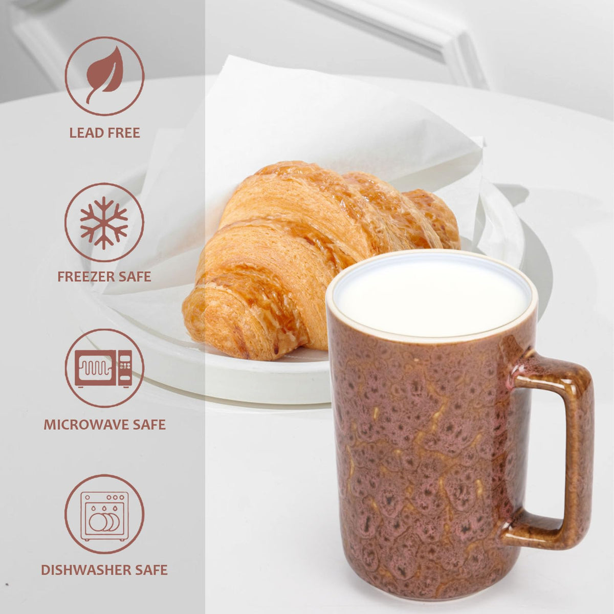 QUTREY large ceramic mug in assorted colors for versatile use.