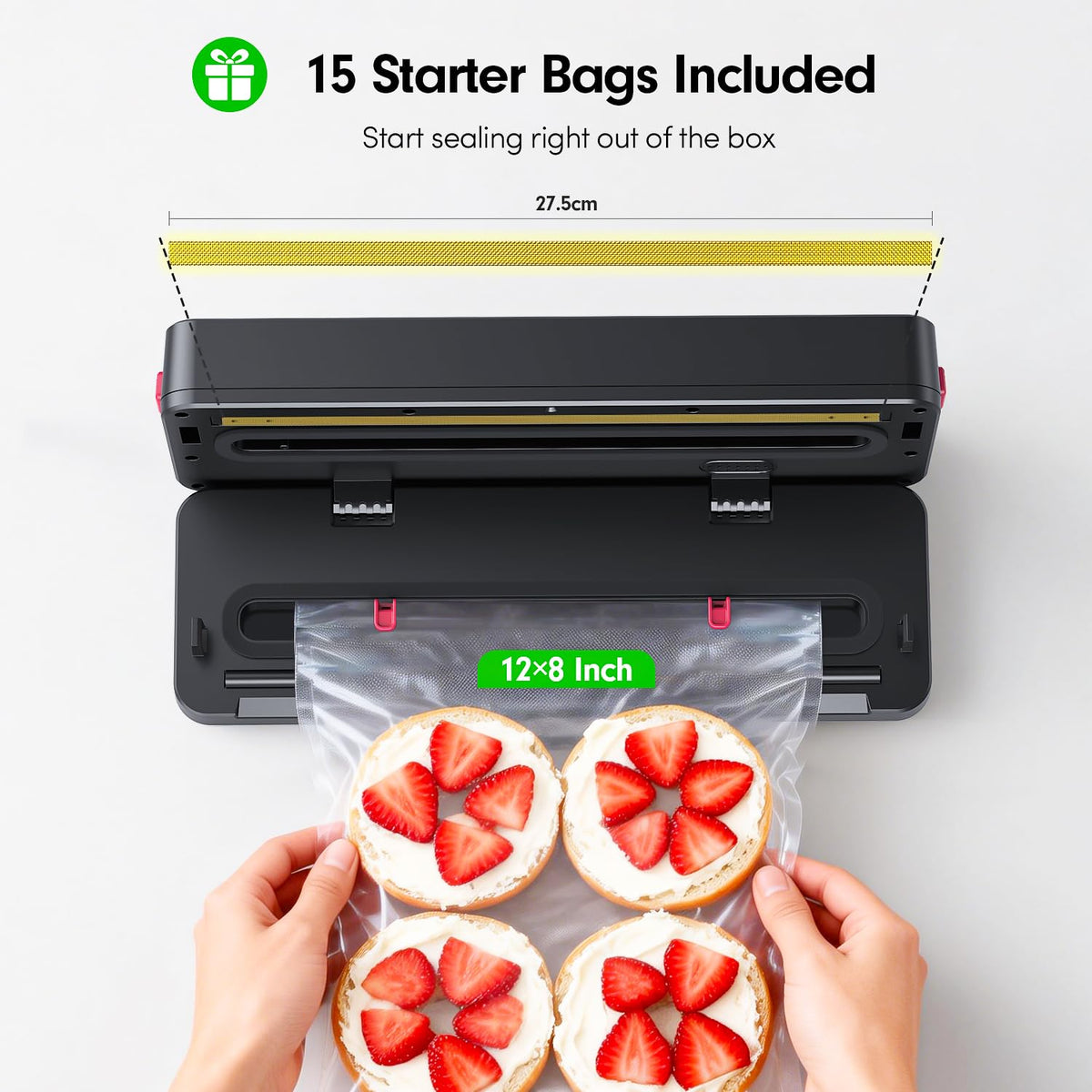 QUWRI starter bags included for immediate use with the sealer