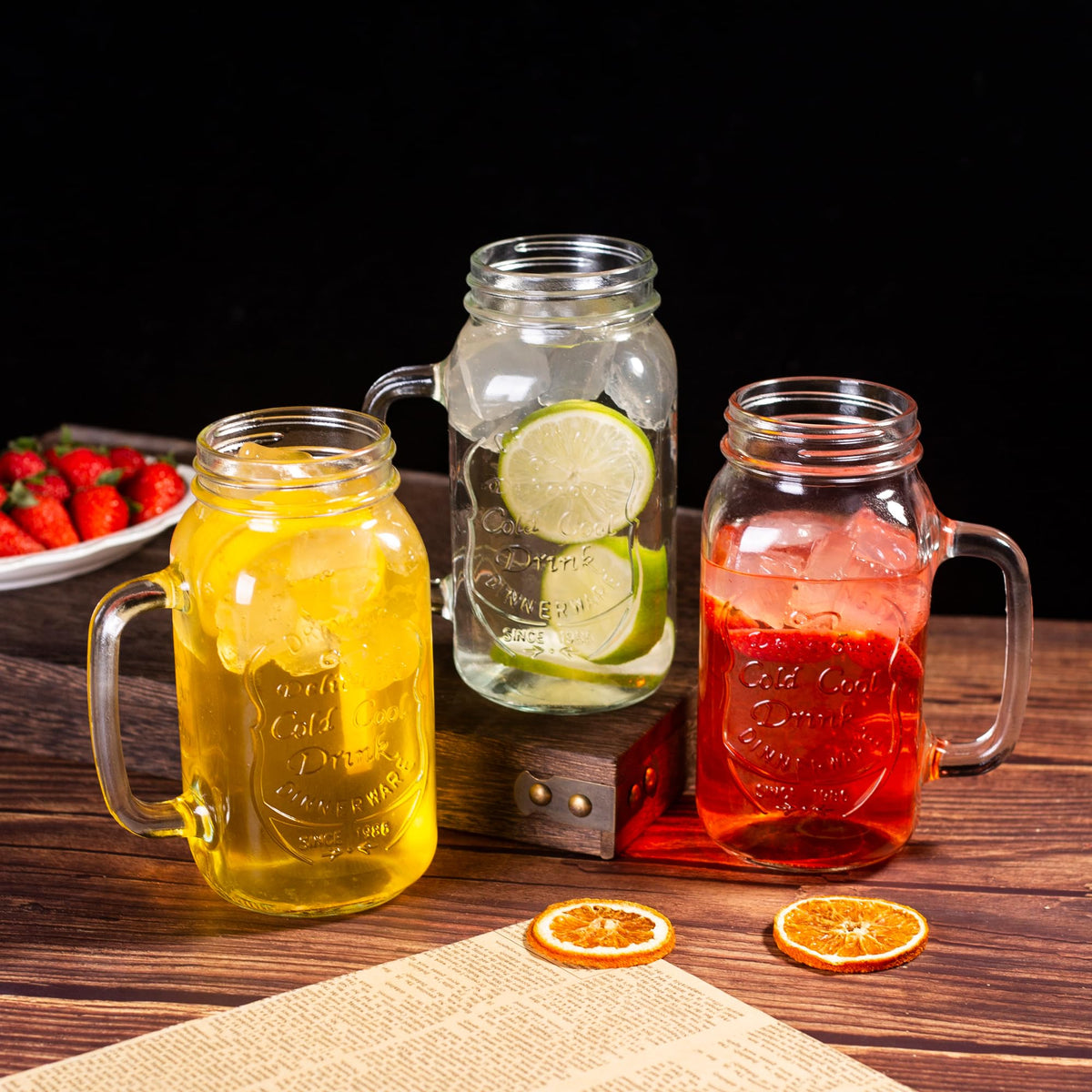 QWEZXO durable clear glass mason jar showcases sturdy construction for frequent use.