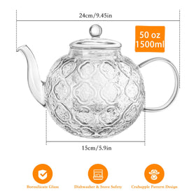 QWEZXO teapot supports fruit-infused waters and loose tea for creative brews.