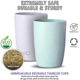 QWFHOME wheat straw bowls beige durable, easy to clean for daily use
