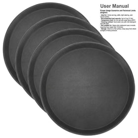 QWORK four-pack serving trays in sturdy plastic for reliable batch service.