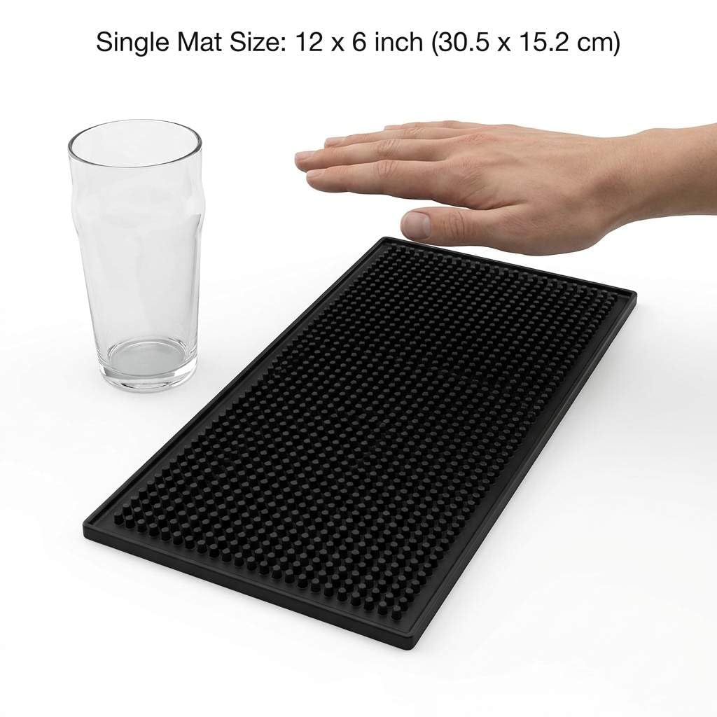 QWORK six-pack bar mats arranged for adaptable counter coverage.