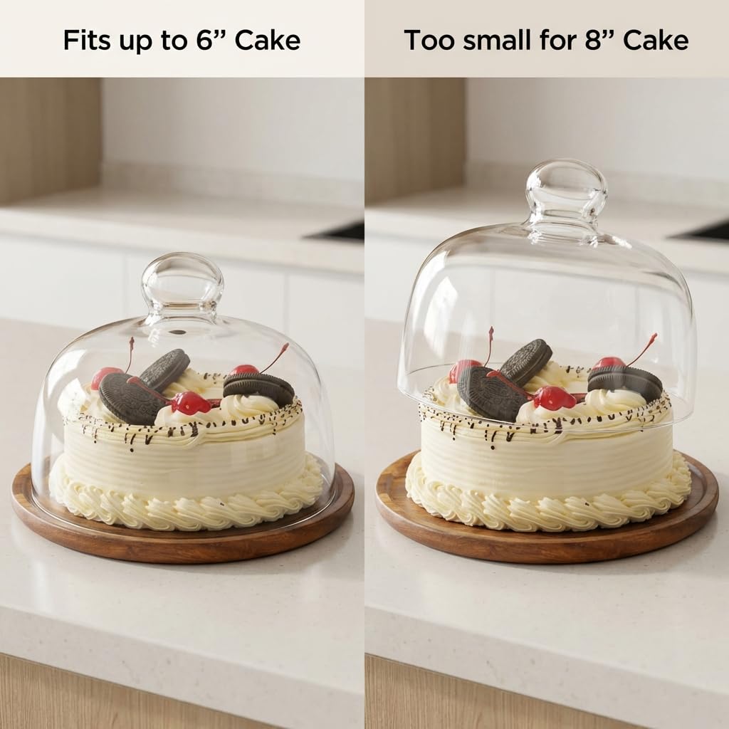 QWORK acacia wood tray base adds natural warmth to cake presentation
