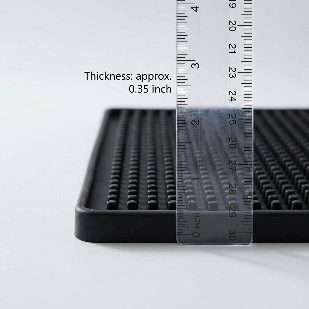 QWORK bar mat shows airflow design promoting quick drying of glasses.
