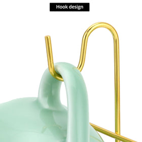 QWORK curio cabinet tea display elevates collectors' cups