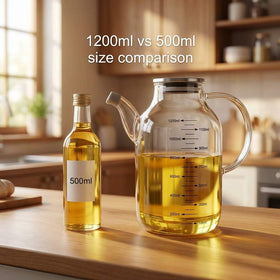 QWORK oil dispenser with drip-free spout ideal for sauces and oils