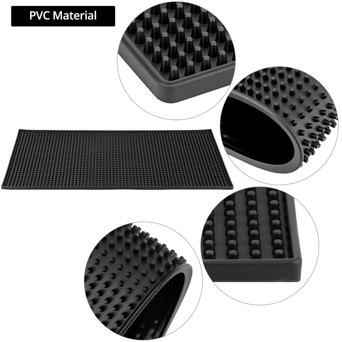 QWORK Rubber Bar Mat is machine washable and dishwasher safe for quick cleanup.