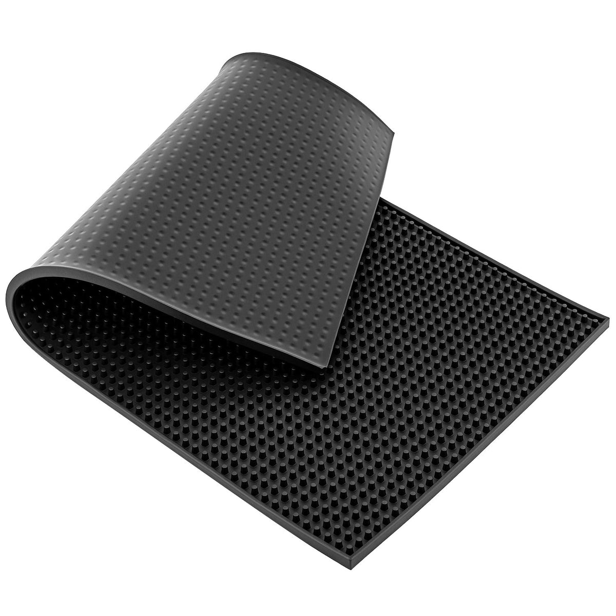 QWORK bar mat with non-slip recessed surface keeps cups secure during busy service.