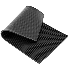 QWORK bar mat with non-slip recessed surface keeps cups secure during busy service.