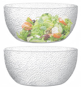 Qxbekmor 130 oz acrylic salad bowls in clear, durable design for large salads.