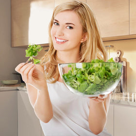 Qxbekmor crystal-clear salad bowls for stylish presentation