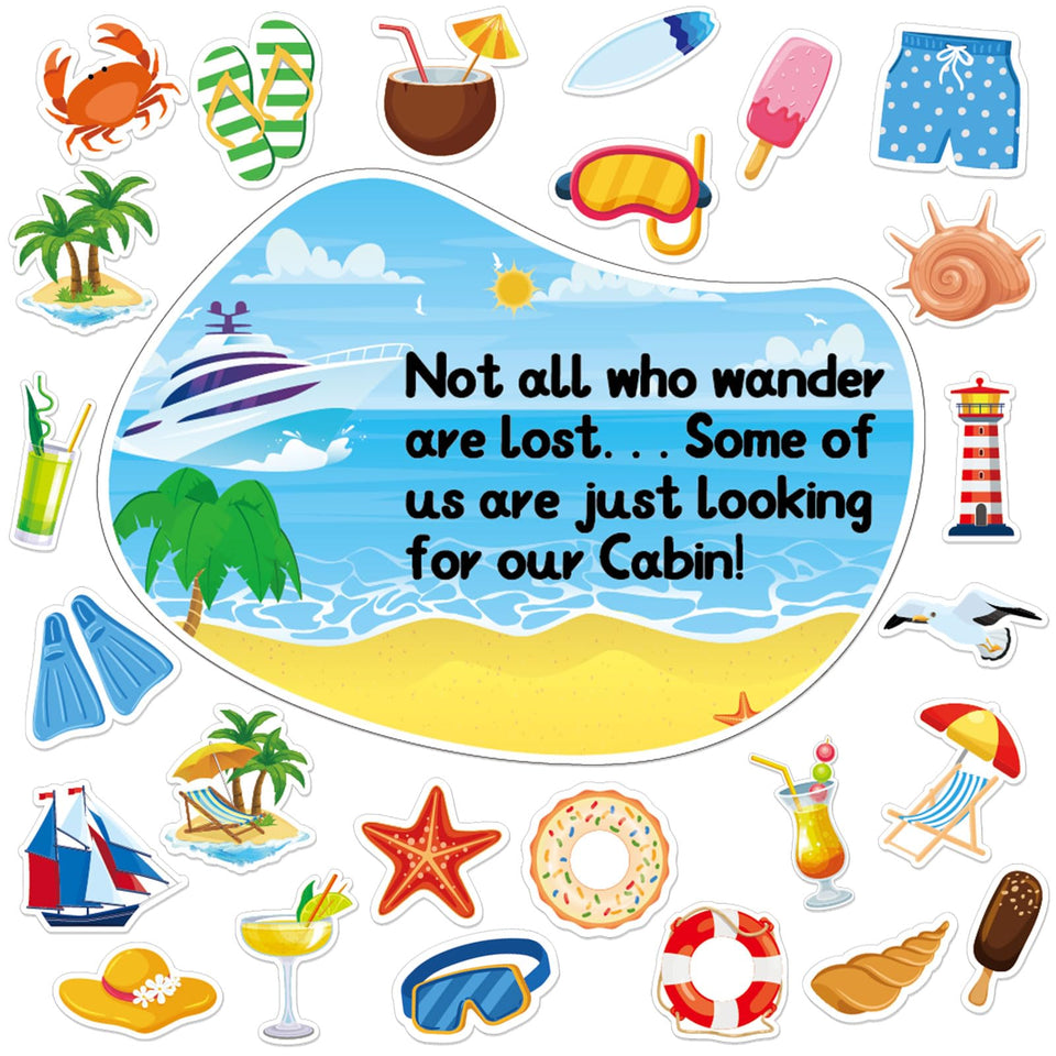 Qyeahkj cruise door magnets collection enhances cabin identification with playful decor
